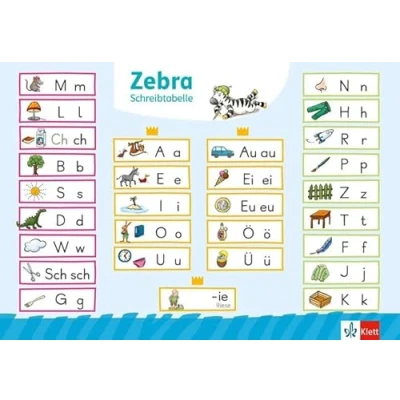 Abbildung von Zebra 1: Schreibtabelle in Druckschrift (VE 10) Klasse 1 (Zebra. Ausgabe ab 2024)