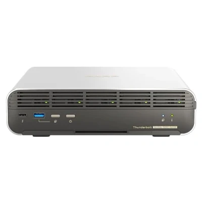 Abbildung von QNAP TBS h574TX i5 16G Thunderbolt Compact All Flash 5 x E1.S or M.2 SSD&#039;s, Intel Core 1340PE (12C/16T), 2 4