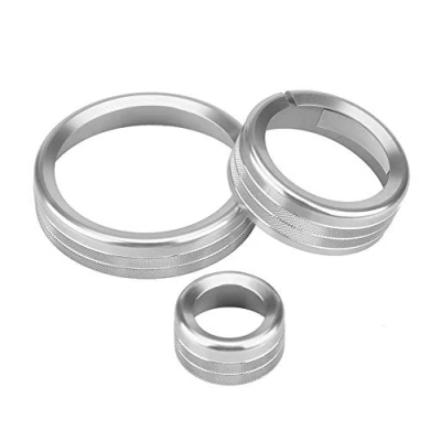 Abbildung von KSTE Center Knob Abdeckungs, 3Pcs Car Control Multimedia Kreis Abdeckungs Ordnung for a l f R o m eo Gi u lia Stelvio (Silber)