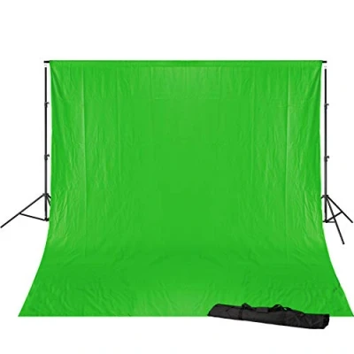 Abbildung von BRESSER BR D23 Hintergrundsystem + Hintergrundstoff 3 x 6m Chromakey Grün