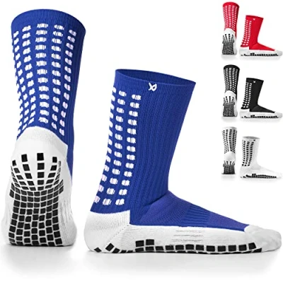 Abbildung von Lux Dual Grip™ Socken Fußball Grip für Herren und Damen. GripArray™ Leistung &amp; Komfort Rutschfeste
