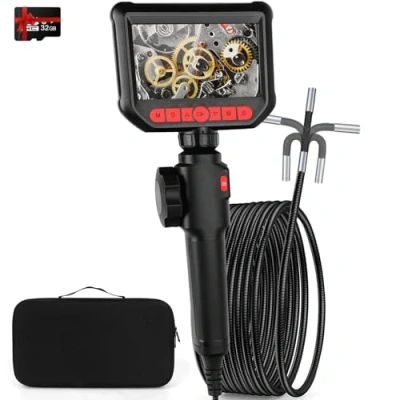 Abbildung von 1080P Endoskopkamera mit Licht, 4,3 Zoll LCD Bildschirm Beweglicher Kopf, 6mm Drehbar Endoskopkamera, Endoskop Kamera, Inspektionskamera Rohrkamera Kanalkamera