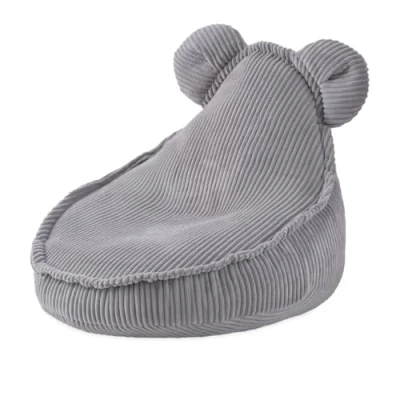 Abbildung von MISIOO Sitzsack Kinder Big Bag Bean Waschbar Premium Qualität Stabile und Weiche Konstruktion Cord Material 68x45 cm Perfekt für Kinderzimmer Grau