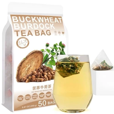 Abbildung von Plant Gift Buckwheat Burdock Tea Bags 8.81oz (5g*50bags) Maulbeerblätter, Bitter Kürbis, Cassia Samen, chinesische reine Natur, Gesundheitspflege Mischtee, Kombination von Blumen Tee 250g 苦荞牛蒡茶