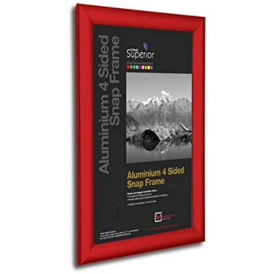 Abbildung von Seco A2 Aluminium 4 seitig, 25 mm Frontlader Bilder /Posterrahmen, Rot