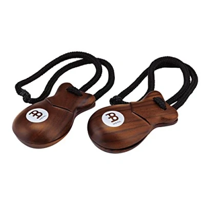 Abbildung von Meinl Percussion Traditional Finger Castanet Kastagnette mit Fingerschlaufen Musikinstrument Indischer Palisander, Natur (FC1)