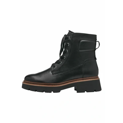 Abbildung von Tamaris Damen Combat Boots, Frauen Stiefeletten,halbstiefel,Kurzstiefel,uebergangsschuhe,uebergangsstiefel,schnürstiefel,Boots,Black,38 EU