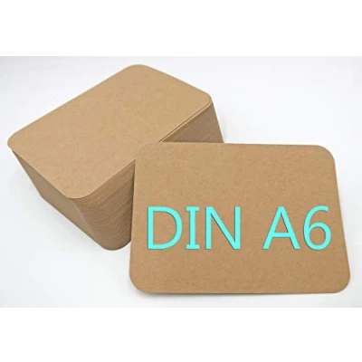 Abbildung von DIN A6 Postkarten Karteikarten Set Blanko zum Selbstgestalten Wahlweise mit Umschlägen und runden Ecken (Kraftpapier braun rund 300g/m², 50 Karten ohne Umschläge)