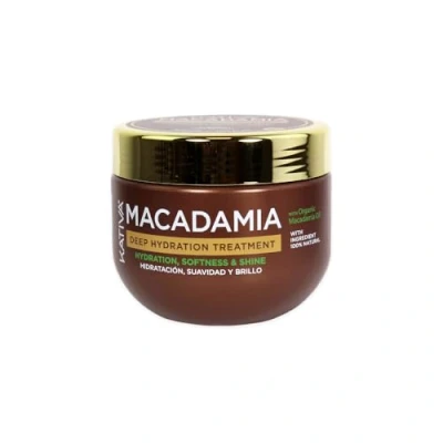 Abbildung von Kativa Macadamia Tief Feuchtigkeitsbehandlung 300 ml Haarmaske Feuchtigkeitsspendend, Geschmeidigkeit und Glanz Trockenes dehydriertes Haar Omega 3 &amp; 6 Vitamin D