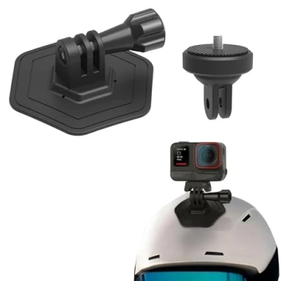 Abbildung von Buziba Helm Klebehalterung für DJI Osmo Action 4, flexible Insta360 GO3/GoPro und die meisten Kameras
