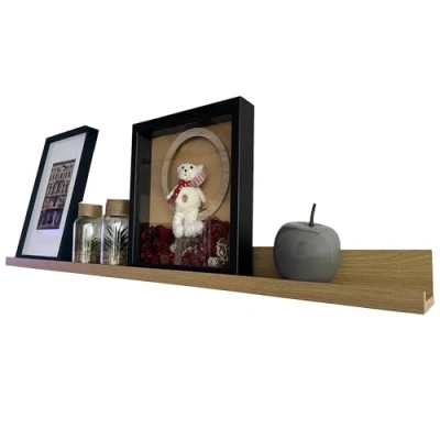 Abbildung von BD ART Wandregal, Schweberegal, für Fotorahmen, Bücher, 50 cm Eiche, 1er Set, Regalbrett, Regal zur Präsentation, Dekos Wohnzimmer, Küche, Arbeitszimme