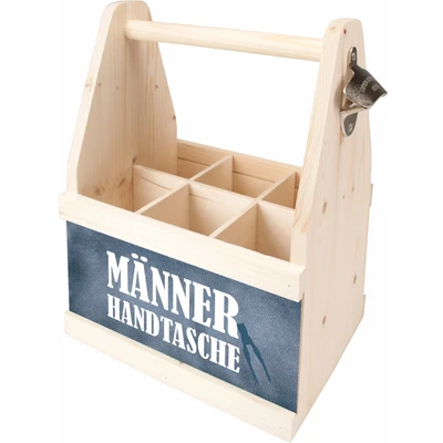Abbildung von Contento Flaschenkorb &quot;Männer Handtasche&quot;, (1 tlg.), aus europäischem Holz