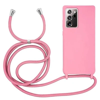Abbildung von MyGadget Handykette für Samsung Galaxy Note 20 Ultra [ Hülle mit verstellbaren Band ] TPU Handyhülle Handyband zum Umhängen Kordel Schnur Case Schutzhülle Rosa