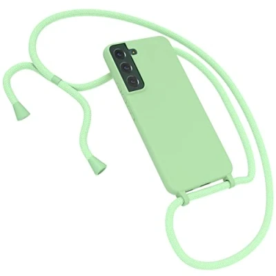 Abbildung von EAZY CASE Premium Silikon Handykette kompatibel mit Samsung Galaxy S22 5G Handyhülle Umhängeband, Handykordel Schutzhülle, Silikonhülle, Hülle Band, Kette für Smartphone, Grün