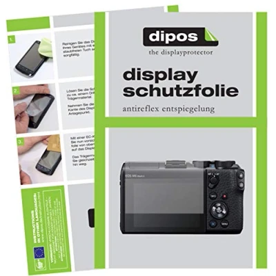 Abbildung von dipos I 2X Schutzfolie matt kompatibel mit Canon EOS M6 Mark II Folie Displayschutzfolie
