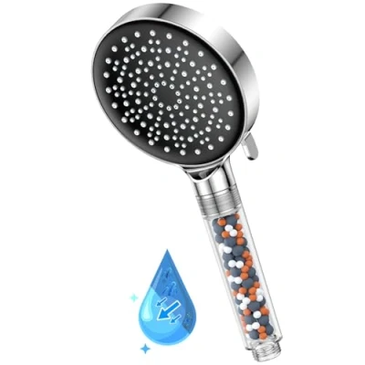 Abbildung von Duschkopf Wassersparend 9,5L/Min,YEAUPE Wassersparender mit Filter, Regendusche Druckerhöhend, Duschbrause 6 Strahlarten, Sparduschkopf(Duschkopf ohne Schlauch), Chrom