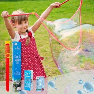 Abbildung von Atlasonix Giant Bubble Wand, Maker, Big Large Sticks, Outdoor Toys for Kids, Kit, Wands &amp; Mix Making 2 Gallons of Solution