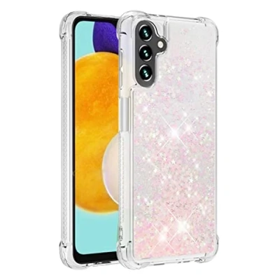 Abbildung von KBIKO zxl Kompatibel mit Samsung Galaxy A13 5G Glitzer Hülle,Mädchen Glitzern Handyhülle,Paillette Flüssigkeit Clear Silikon Schutzhülle für 5G.Silver Pink YBL