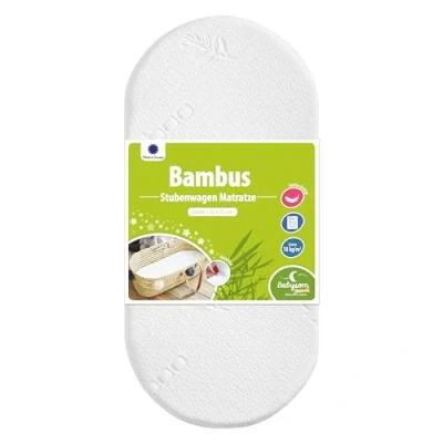 Abbildung von Babysom Stubenwagen Matratze Bambus 72x32cm Höhe 4cm Bezug abziehbar Oeko Tex®