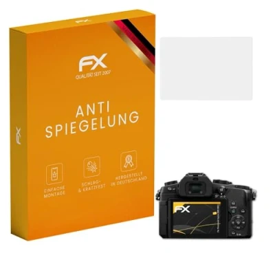 Abbildung von atFoliX Panzerfolie kompatibel mit Panasonic Lumix DMC G81 Schutzfolie, entspiegelnde und stoßdämpfende FX Folie (3X)