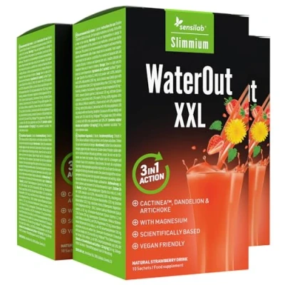 Abbildung von Natürliche Entwässerung, Diuretikum und Detox Tee Artischockenextrakt, Löwenzahn, Magnesium, Inulin 3x10 Beutel für 30 Tage mit Kostenloser E Book Ratgeber WaterOut XXL Slimmium Sensilab