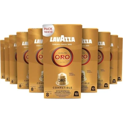 Abbildung von Lavazza Qualità Oro, Arabica Bohnen mit fruchtig floralem Geschmack, 10 x Kapseln, Nespresso kompatibel
