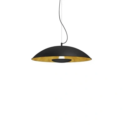 Abbildung von Lindby Pendelleuchte Emilienne, schwarz, goldfarben, Ø 60 cm