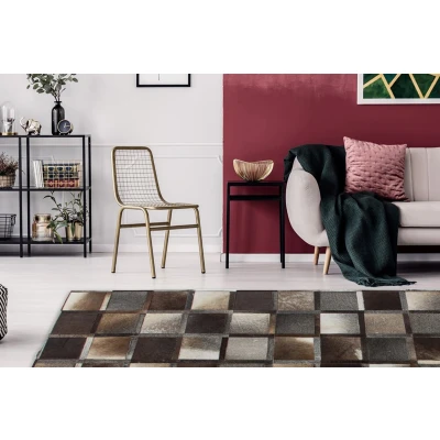 Abbildung von Kayoom Lederteppich &quot;Lavish 410&quot;, rechteckig, Patchwork echtes Leder Fell, Wohnzimmer