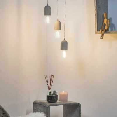 Abbildung von Eglo 95523 Hängeleuchte Silvares in grau Beton 3X40W H:150 Ø 25cm