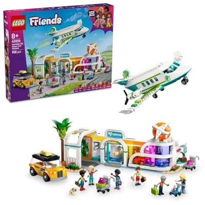 Abbildung von LEGO Friends Heartlake City Flughafen mit Flugzeug 42656, Bauset Flieger, Taxi und Gepäckwagen, 7 Spielfiguren, Baby Hund, Geschenk für Mädchen Jungen ab 8 Jahren