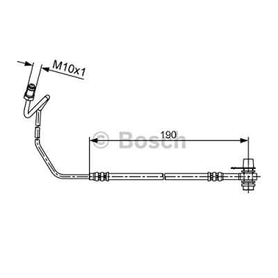 Abbildung von BOSCH 1 987 481 535 Bremsschläuche 188 AUDI: A6 C5 Avant, Limousine, C4 SKODA: Superb I Limousine