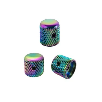 Abbildung von Guyker 3Pcs Guitar Potentiometer Knobs with 6mm (0.24&quot;) Dia. Shaft Pots Iron Dome Control Knob Fits for Electric Bass (Rainbow Chameleon)