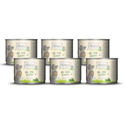 Abbildung von MjAMjAM Premium Nassfutter für Hunde natürlich lecker Bio Rind an Zucchini,6er Pack (6 x 200g), getreidefrei mit extra viel Fleisch
