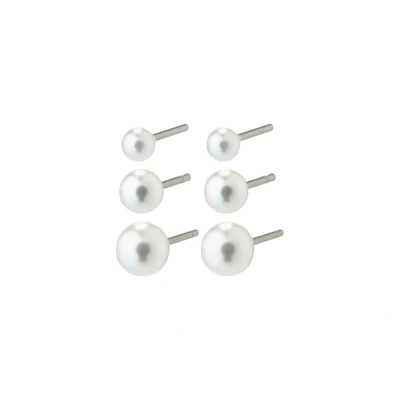 Abbildung von Pilgrim Elisa STUD Earrings 3 PACK Ohrringe, Damen, Größe: One Size, Silver plated