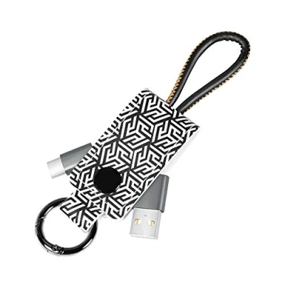 Abbildung von LogiLink CU0164 USB C™ Synchronisations und Ladekabel (USB Typ A zu C) als Schlüsselanhänger, Schwarz Weiß