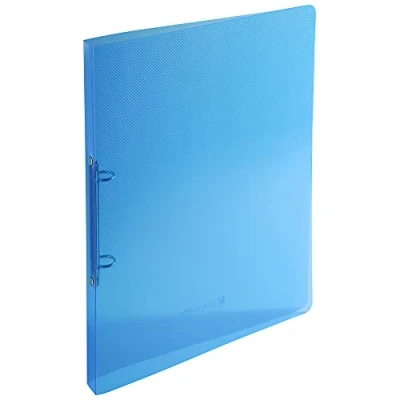 Abbildung von Exacompta 54182E Ringbuch Crystal DIN A4 aus flexiblem transluzentem Polypropylen 2 O Ring Mechanik Rücken 20mm blau ideal für Schule und Büro Ringhefter Ringordner Ringbuchordner