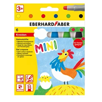 Abbildung von Eberhard Faber 529006 Gelmalstifte Basic mit weicher Mine und Schiebehülse, 6 Gelstifte im Kartonetui