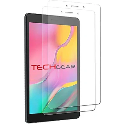 Abbildung von TECHGEAR [2 Stück] Galaxy Tab A8 2019 8.0 Zoll Schutzfolie (SM T290 /SM T295) Ultra Klare Kompatibel mit Samsung A Reinigungstuch + Applikationskarte
