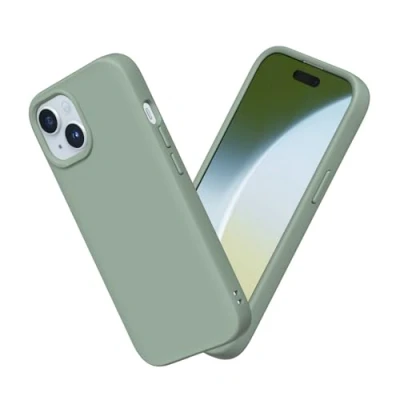 Abbildung von RhinoShield Case kompatibel mit [iPhone 15] SolidSuit Stoßdämpfende &amp; schlanke Schutzhülle Premium Finish 3.5 Meter Fallschutz Salbeigrün