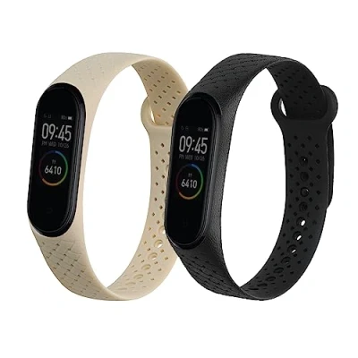 Abbildung von kwmobile 2X Sportarmband kompatibel mit Xiaomi Mi Band 4 Armband Fitnesstracker Set aus TPU Silikon