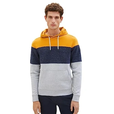 Abbildung von TOM TAILOR Herren 1039889 Hoodie mit Cutline Optik, 10680 Flame Brown, XL