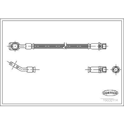 Abbildung von CORTECO 19032114 Bremsschläuche Hinterachse 315 OPEL: Vectra C Caravan, Limousine, CC, SAAB: 9 3 Kombi, Limousine