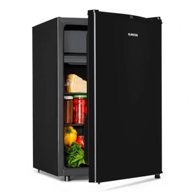 Abbildung von Klarstein Obsidian Kühlschrank, Volumen: 72 Liter, innen und außen schwarz, 7 Kühlstufen, Gemüsefach, Geräuschentwicklung: 42 dB, schwarz