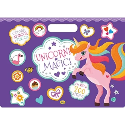 Abbildung von Unicorni magici. Colora, attacca e stacca. Con adesivi. Ediz. a colori