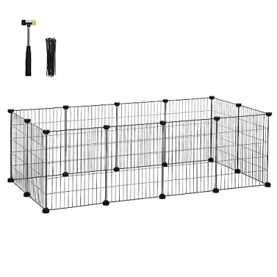 Abbildung von SONGMICS Kleintierkäfig, Kleintiergehege, Freilauf, Metallgitter, DIY