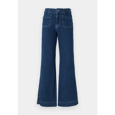 Abbildung von ONLY Onljuicy WIDE Pocket Flared Jeans, Damen, Größe: 28x32, Dark blue denim