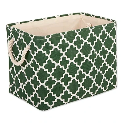 Abbildung von DII Polyester Container with Handles Gitter Aufbewahrungsbehälter, Hunter Green, Medium