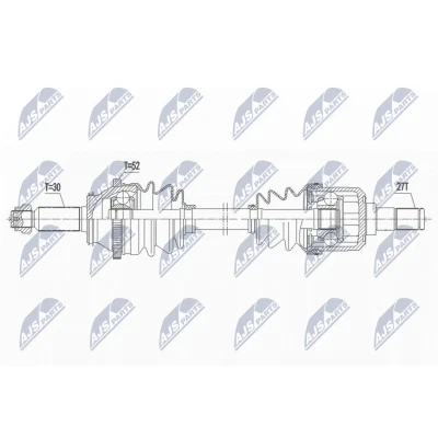 Abbildung von NTY NPW HY 601 Antriebswelle Hinterachse links, rechts 830 HYUNDAI: SANTA FE 2