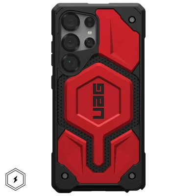 Abbildung von Samsung Galaxy S25 Ultra Hülle MagSafe Kunststoff UAG Hard Case/Backcover Handyhülle Rot Shockproof/Stoßfest