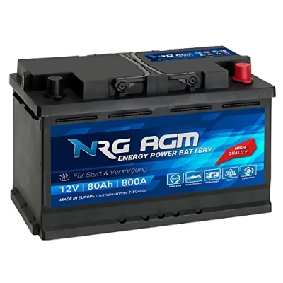 Abbildung von NRG AGM Autobatterie 80Ah 800A/EN 12V Start Stop Plus VRLA Batterie N80AGM